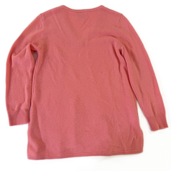 Sail To Sable Sweater Womens Medium 100% Wool V Neck Coral Pink - Picture 5 of 5